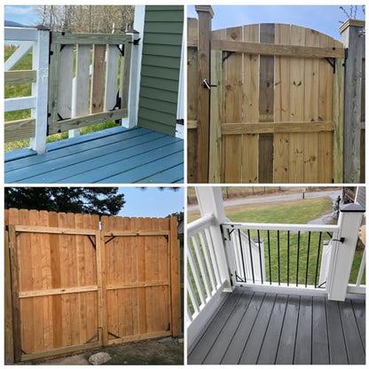 Anti Sag Fence Gate Kit Heavy Duty Gate Corner Brace Bracket | Gate Hardware Kit with Latch and Hinges for Wooden Fences, Driveway Gates, Shed Doors, Corral Gates, Wood Windows - style: 1 Set