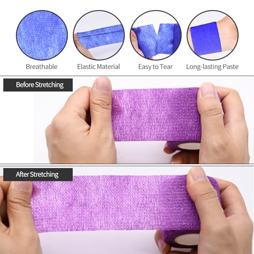 24pcs Self Adhesive Bandage Wraps, 2in 5 Yards, 12 Colors, Vet Wrap - size: 24pcs, 12 Color