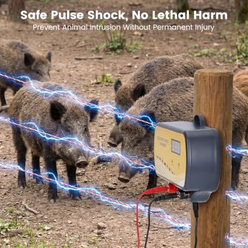120‑Acre Electric Fence Charger, 12V 12KV 2J Pulse Generator
