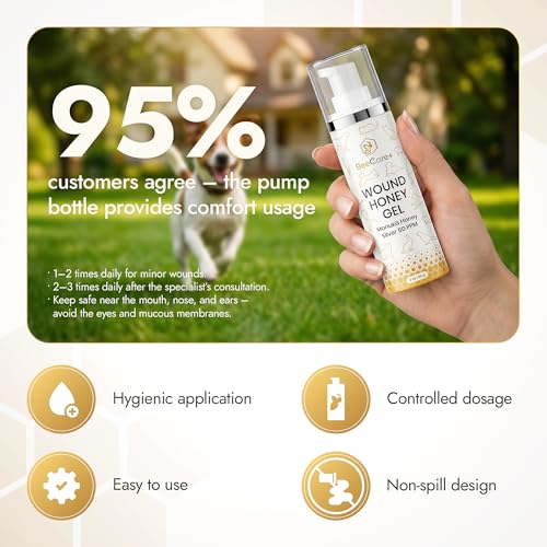 Manuka Honey Wound Gel for Hot Spot Treatment for Dogs and Cats – Helps with Irritations, Cuts, Rashes, Abrasions, and Scrapes – Colloidal Silver for Dogs 2 oz - size: Wound Gel, 2 Fl Oz