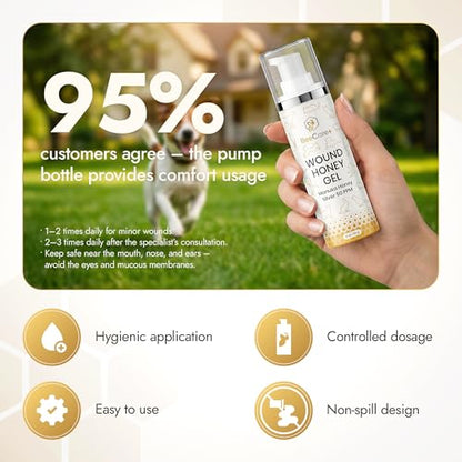 Manuka Honey Wound Gel for Hot Spot Treatment for Dogs and Cats – Helps with Irritations, Cuts, Rashes, Abrasions, and Scrapes – Colloidal Silver for Dogs 2 oz - size: Wound Gel, 2 Fl Oz