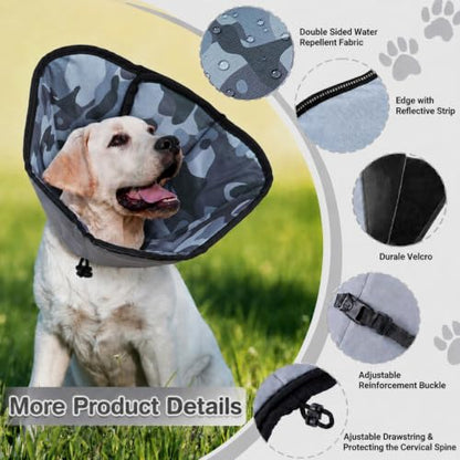 Soft Dog Cone Collar for Large Dogs After Surgery Adjustable - color: Camouflage, size: S (Neck Girth:9.1-10.7in)