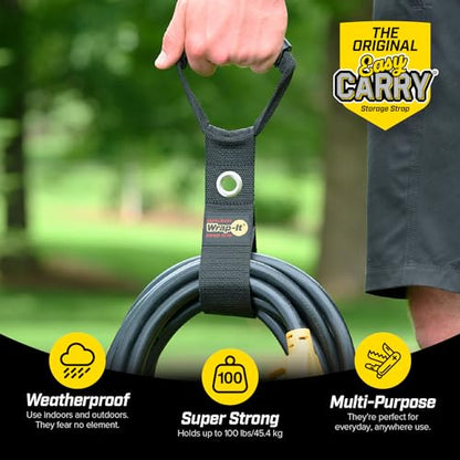 Easy-Carry Wrap-It Storage Straps - 17" (2-Pack) Black with Grommet - color: Black, size: 17" (2 Pack) with Grommet