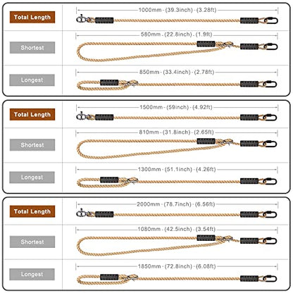 SELEWARE 6.5ft Tree Swing Rope, Adjustable Hammock Straps Hanging Kit - color: Beige-1 Pack, size: 6.5ft