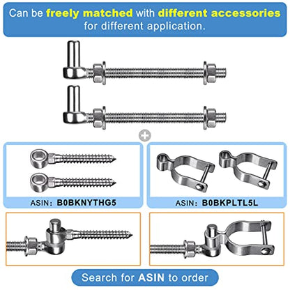 Insaga J Bolt Gate Hinge, 304 Stainless Steel Farm Gate Hinges, M12 x 8'' Gate Hinge Bolt 5/8'' for Chain Link Fence/Farm/Wooden Fence/Driveway, Supports up to 500lbs, 4pcs - color: M12-8''-4PCS