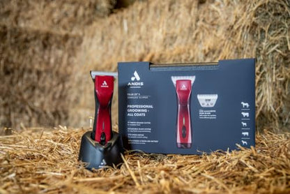 Andis 562293 Pulse ZR II 5-Speed Detachable Pet Clipper with 30W Wide Blade - color: Burgundy