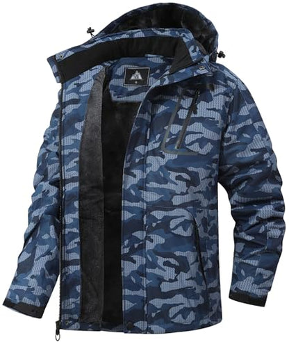 Men's Mountain Winter Coat - color: Dark Blue Camo, size: XX-Large