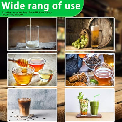 Ultra Fine Mesh Strainer with Stainless Steel Handle, Reusable Food Grade Juice Strainer, Cheesecloth Strainer with Zipper for Nut Milk, Coffee, Butter, Juices and Cheese (Small Size) - size: Small
