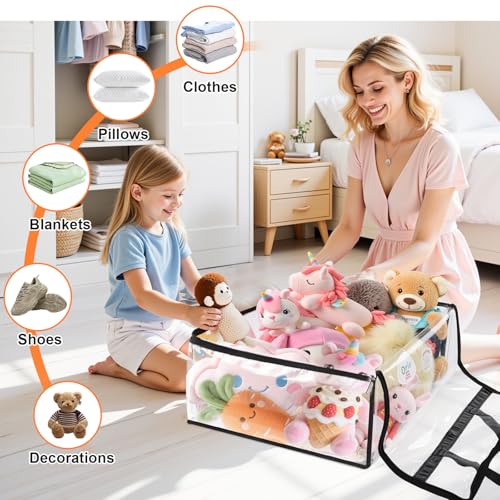 SpaceTrove Clear Storage Bags, 8-Pack Under Bed and Closet Organizers 90L - size: 90L