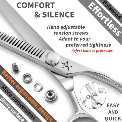 High-end Professional Hair Scissors Thinning Shears Barber Hair Cutting Teeth Shears Hairdressing Texturizing Scissor 6 Inch Stainless Steel Alloy For Women Men Kids Salon Hairdresser & Home - size: 6 Inch, style: Thinning Shears