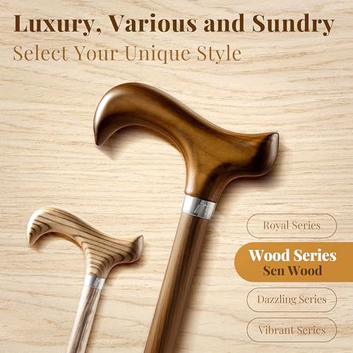 Merry Sticks Foldable Walking Cane for Women and Men, Adjustable, Sen Wood - color: Sen Wood, size: Classic Grip