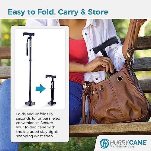 HurryCane Freedom Edition Foldable Walking Cane with T Handle - color: Red, size: 1 Count (Pack of 6)