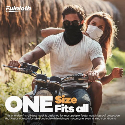Fuinloth Neck Gaiter, 6 Pack Cooling UV Protection Bandana Face Mask Gator - color: Black+gray+green+camo+swell Green+square Camo