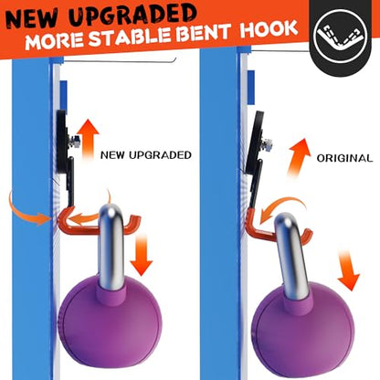 ULIBERMAGNET New Upgraded Heavy Duty Magnetic Garage Hooks,6 Pack Strong Large Magnet Hooks for Power Drill,Garden Tools,Hose,Pegboard,Garage, Workshop,Magnetic Storage Hook for Hanging(Orange) - style: V1 Pro 2.59" Strong Medium L Orange 6PC
