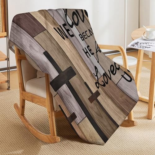 Farmhouse Wooden Throw Blanket, Rustic Christian Brown Wood Board Old Plank Bible Verse Cross Western Fuzzy Fleece Fannel Blankets for Bedroom Living Room Sofa Chair Couch Gifts, 30"x40" Inch - color: Barn-02, size: 30x40 inch