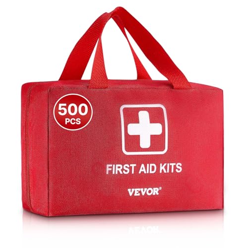 VEVOR Professional 500-Piece First Aid Kit | All-Hazard Emergency Medical Supplies for Outdoor, Home & Car | Durable 600D Nylon Bag - size: 500 Pieces