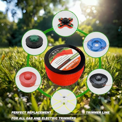 Weed Eater String, Orange Square Twisted Trimmer Line, 0.105-Inch Diameter Premium Commercial Weed Wacker String Spool Replacement (732-Feet, 3lbs) - size: 732FT x .105 in