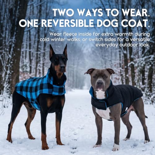 ASENKU Reversible Dog Winter Coat, Dog Jacket for Small Medium Large Dogs - color: Blue, size: X-Small