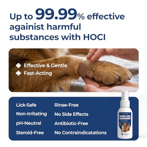 Dog Wound Care Spray | Healing Aid and Skin Repair, Clean Wounds, Relieve Dog Skin Allergies, Safe for All Animals. 3.38 Ounces