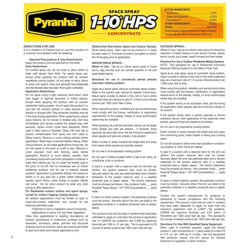 PYRANHA 1-10 HPS Concentrate Refill - 2.5 Gallon for 30 Gal Automatic Spray Systems Indoor Barn Fly Control | Repels Horn, Deer, Horse, Stable, & Face Flies, Midge