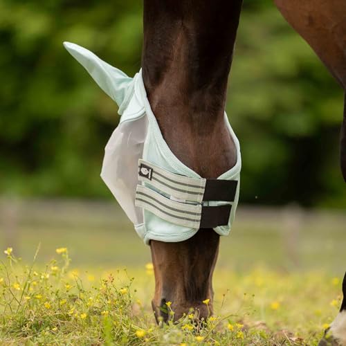 Equinavia Algard Soft Mesh Horse Fly Mask with Ears, 45 SPF UV Protection - color: Misty Jade, size: Pony