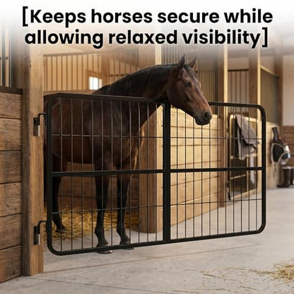 Welded Horse Stall Door, 48 x 24in Stall Guards for Horses with Two-Way Opening, Heavy Duty 0.8in Stall Gate, Stronger Horse Stall Guard Ideal for Standard Barn Doorways and Equestrian Properties