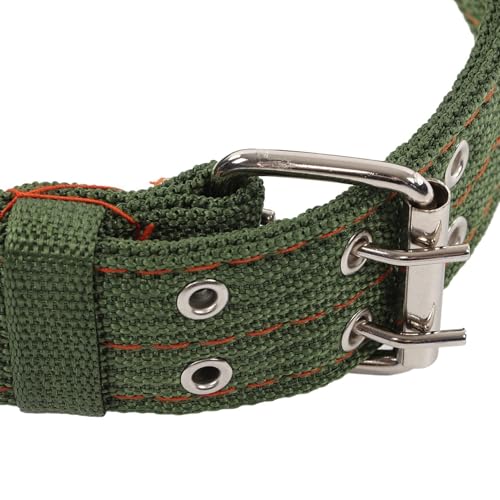 Sheep Collar, Non-Slip Adjustable Turn Buckle Collar Farm Animal Goat TieCollar with 2-Rows Metal Buckle and Traction Chain for Cow Goat Sheep Nylon Neck Strap Cow Collar(S) - size: S