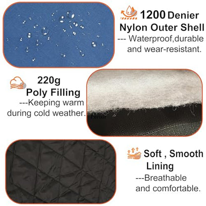 Horse Turnout Blanket, Medium Weight Winter Blanket for Horses, 220g Filling,1200 Denier Waterproof &Breathable/Detachable Neck Cover (Navy Blue, US81IN(EU155CM)) - size: US81IN(EU155CM)