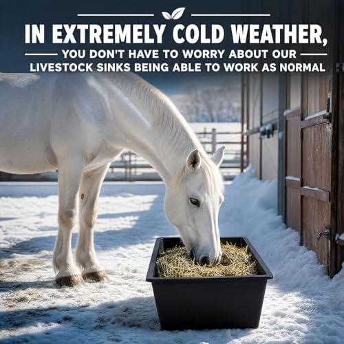 Geelin 4 Pcs 6.3 Gallon/25 Quart Plastic Livestock Water Trough, Black - color: Black, size: 6.3 Gallon/25 Quart