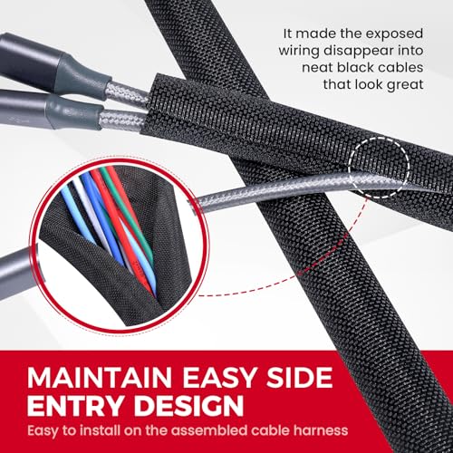 Automotive Wire Sheathing Split Braided Wire Loom 1/2"-16ft - style: 1/2" - 16 Feet