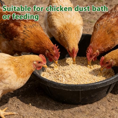 3Pcs Heavy Duty Rubber Feed Pan, 8Q/2Gal Horse Feed Bucket - color: Black-3 Pcs, size: 2Gal(8Q)