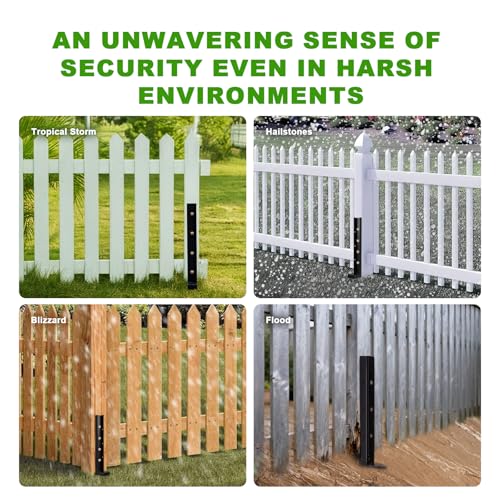 4-Pack 2" Width Fence Post Repair Kit, 34in Total Length Ground Spike Anchor for Wooden Post Repairing Tilted/Broken Posts - size: 2'' 4 Pack