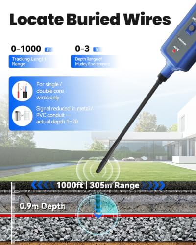 NOYAFA Underground Wire Locator, Wire Tracer for Dog Fence Repair - color: Blue