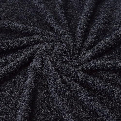 Surf turtle Black Curly Teddy Fleece Faux Fur Fabric 36" x 59" - color: Black, size: 36 x 59 inches