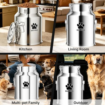 35LBS Stainless Steel Dog Food Storage Container,Large Metal Dog Food Storage Container