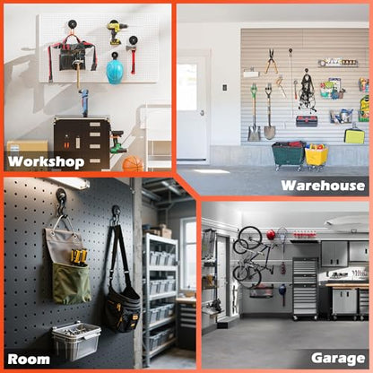 ULIBERMAGNET New Upgraded Garage Magnetic Hooks, 2 Pack Black Heavy Duty Large J Hooks with Magnet, Black Strong Anti-Slip Coating Magnet Hooks for Garden Tools, Ropes,Drill,Metal Cabinet,Pegboard - style: V1 Pro 2.59INCH 2PACK Black Medium Hooks