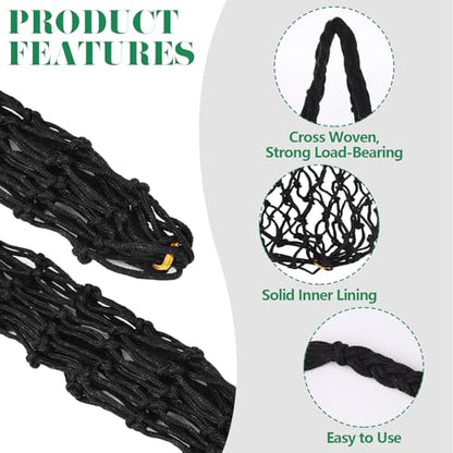 4 Pcs Slow Feeder Hay Nets for Horses Goat Cattle Equine Durable Heavy Duty Hanging Hay Feeder Nets for Horse Stalls Barn Pasture and Farm Feeding Supplies(Black, Yellow, Green, Blue)
