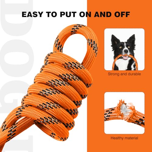 lynxking Dog Leash 3/8in x 6ft Slip Lead Reflective red and Orange, 2 Pack