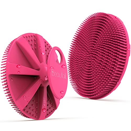 Silicone Body Scrubber, BEAUTAIL Gentle Exfoliating Shower Brush for Body | Hygienic Silicone Loofah, Easy-Grip Handle, Soft Bath Essential Scrubber for Sensitive Skin, Women, Men & Kids, 1 Pack, Rose - color: Rose 1 Pc