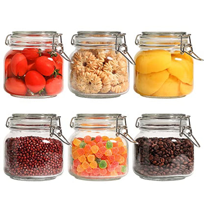 ComSaf Square Glass Pickling Jars 27 oz 6 Pack with Airtight Lids Pantry - size: 27oz*6