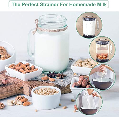Nut Milk Bag Reusable 3 Pack Multi-size Food Strainer Nut Bags - size: 3 pack-8"x12"/10"x12"/13"x13"