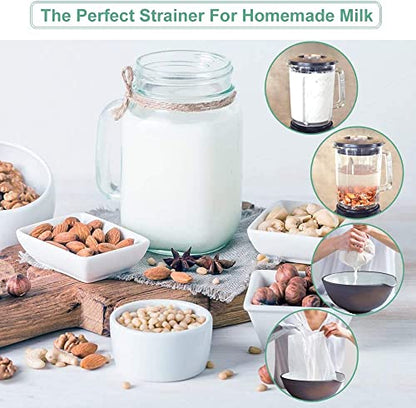 Nut Milk Bag Reusable 3 Pack Multi-size Food Strainer Nut Bags - size: 3 pack-8"x12"/10"x12"/13"x13"