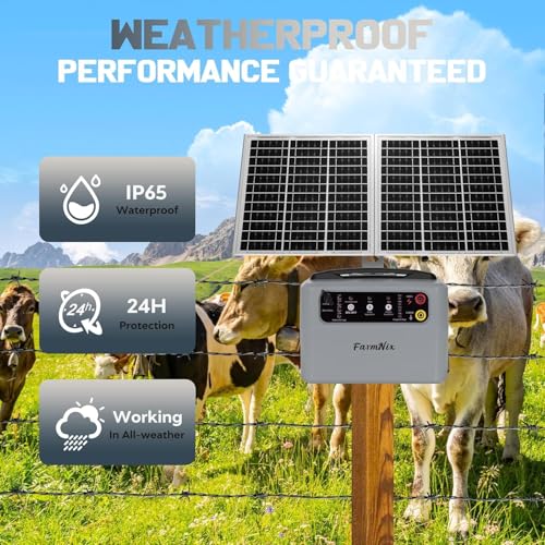 15W Solar Fence Charger, 6-12KV Adjustable Output 1.5J, 30 Miles