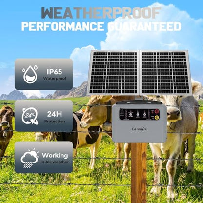 15W Solar Fence Charger, 6-12KV Adjustable Output 1.5J, 30 Miles