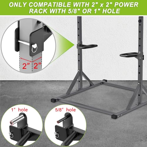 SELEWARE Dip Bar Attachment for Power Rack, 2 x 2 Tube, Multi Grip Handle - color: Multi Grip Dip Bar Attachment for 1" Hole of 2x2 inch Rack