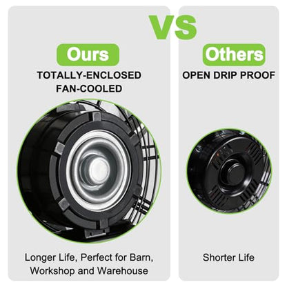 hykolity 4300 CFM 18 inch Industrial Wall Fan, 3-Speeds High Velocity Wall Mount Fan with Sealed Motor, Heavy Duty Metal Barn Fans for Shop, Garage, 2 Pack - size: 18 inch