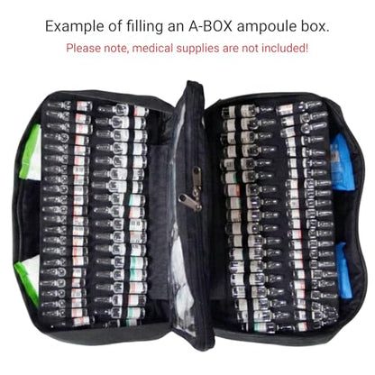 156-Slot Ampoule Case 1-10ml Medical Storage Organizer 12.6" EMT Bag Black | Padded Case Protects Fragile Vials During Transport; Clamshell Design Opens Flat for Quick Inventory and Easy Access