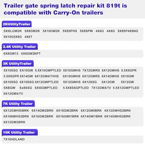 Trailer Gate Spring Latch Kit 819T for Carry-On Utility Trailers