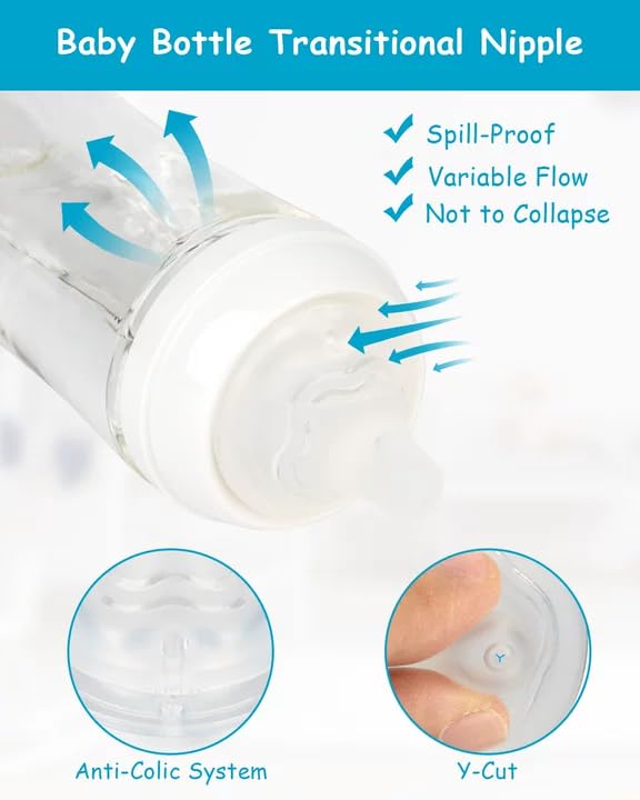 Silicone Nipple for Pigeon Baby Bottle, Size M, Medium Flow, 3m+, 6 Count - color: 3 months +, M, 6 Count