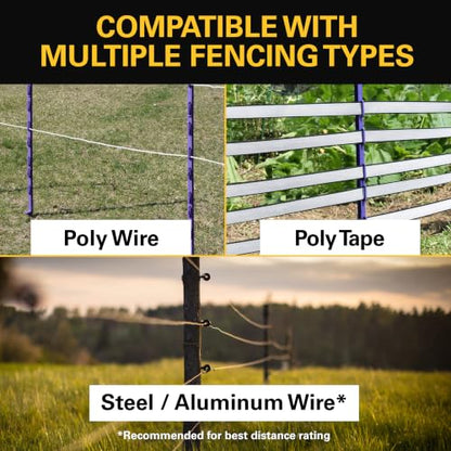 Zareba Solar Powered Low Impedance Electric Fence Charger, 15 Mile Solar Powered Electric Fence Energizer, Contain Animals, Keep Out Predators - ESP15M-Z